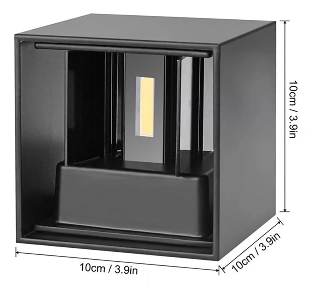 Arbotante Cubo Luz Cálida