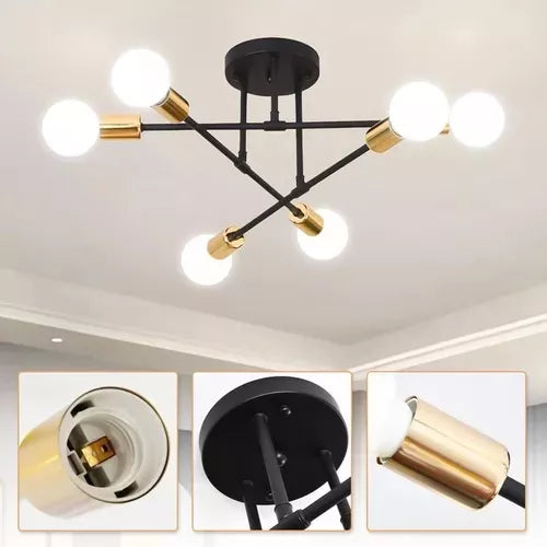Lámpara Sputnik 6 Luces Dorado