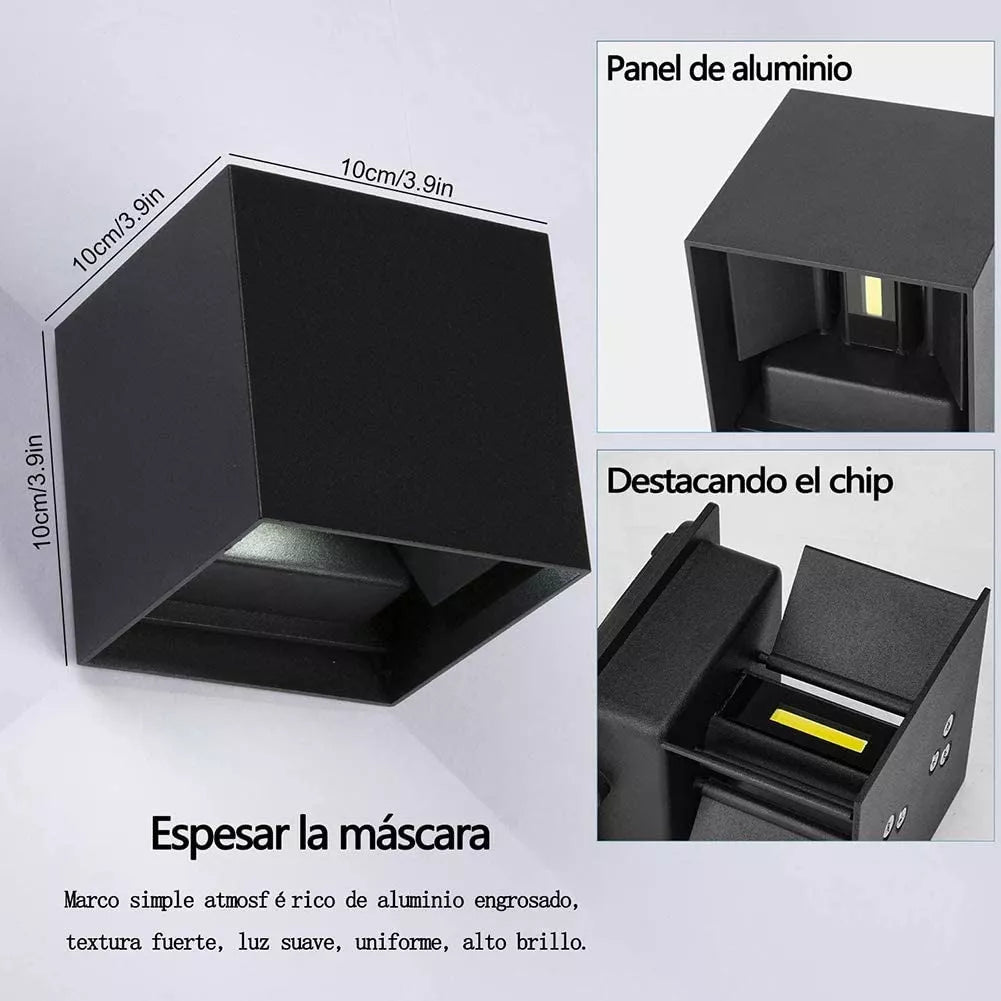 Arbotante Cubo Luz Blanca