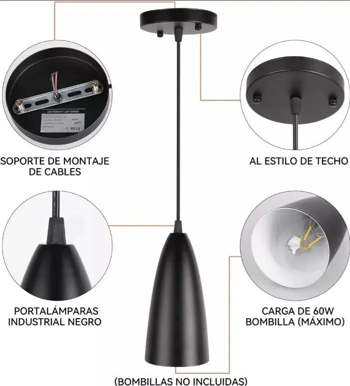 Lámpara Colgante Ébano Negro