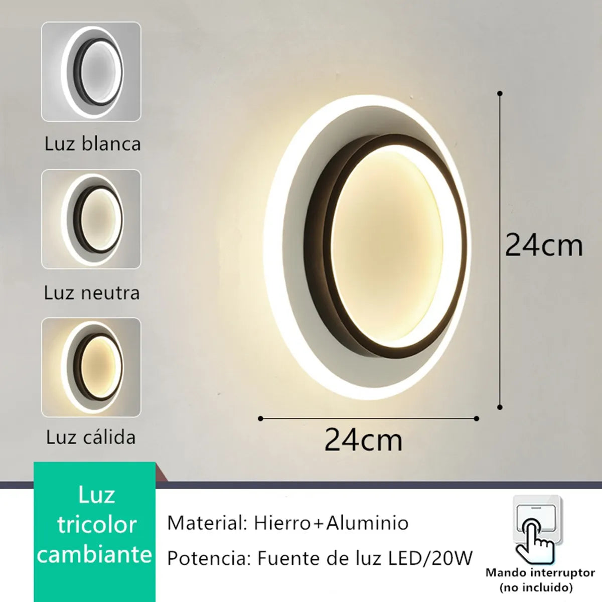 Lampara Círculos 3 Tonalidades