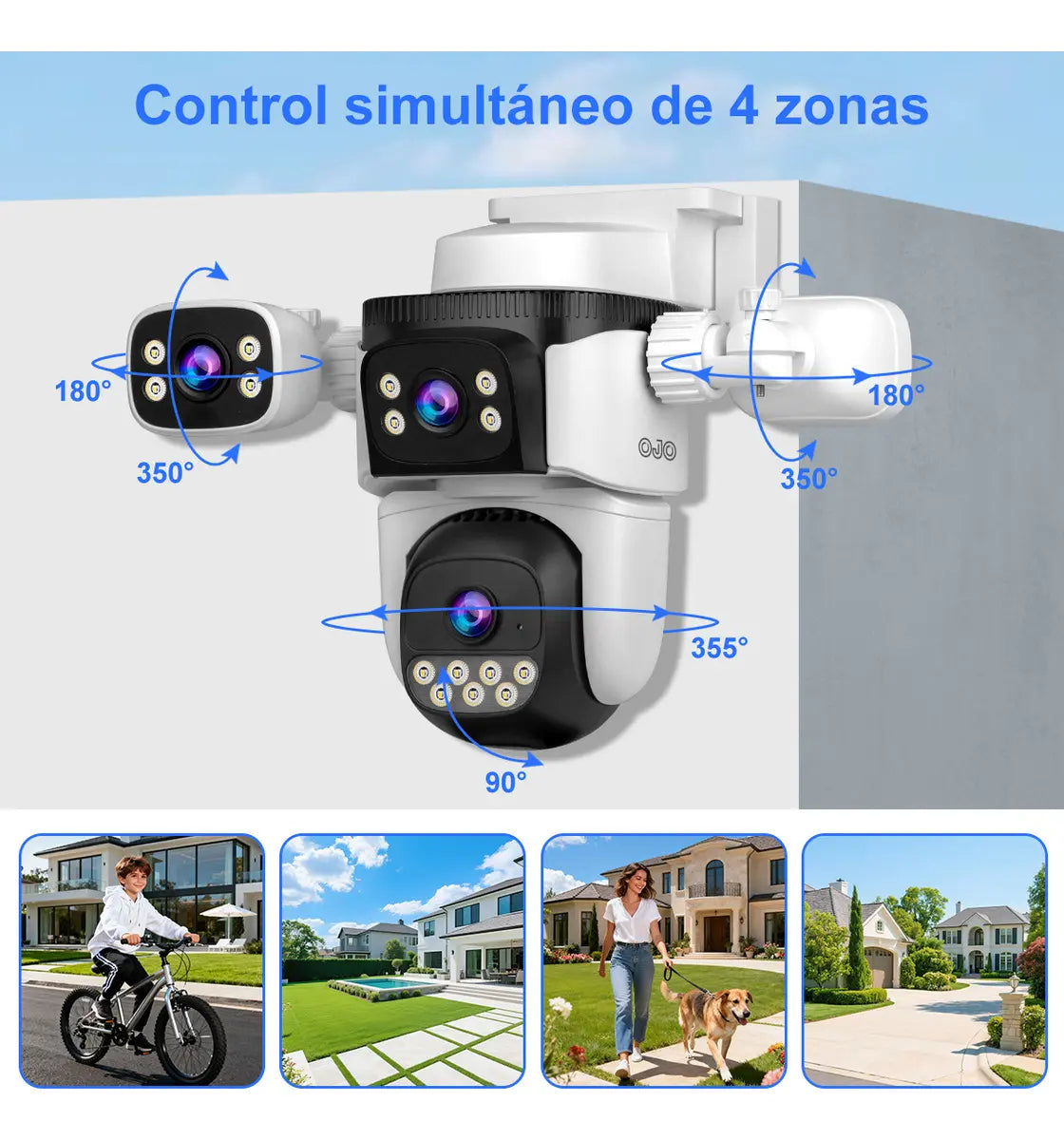 Cámara de Seguridad Wifi 4 en 1, Para Exteriores
