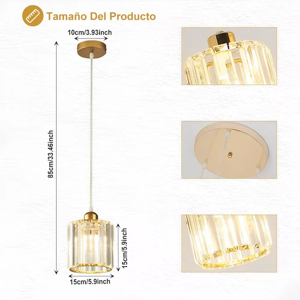 Lámpara Cristal Circular, Dorado