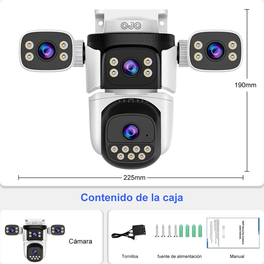 Cámara de Seguridad Wifi 4 en 1, Para Exteriores