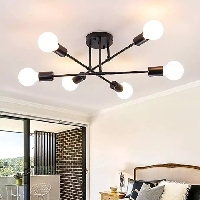 Lámpara Sputnik 6 Luces Negro
