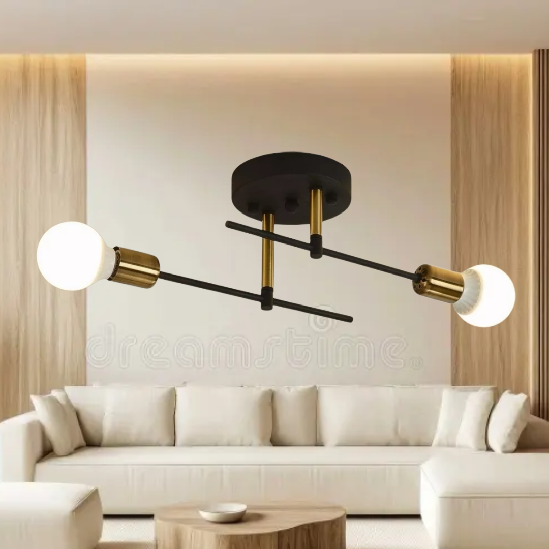 Lámpara Sputnik 2 Luces Dorado