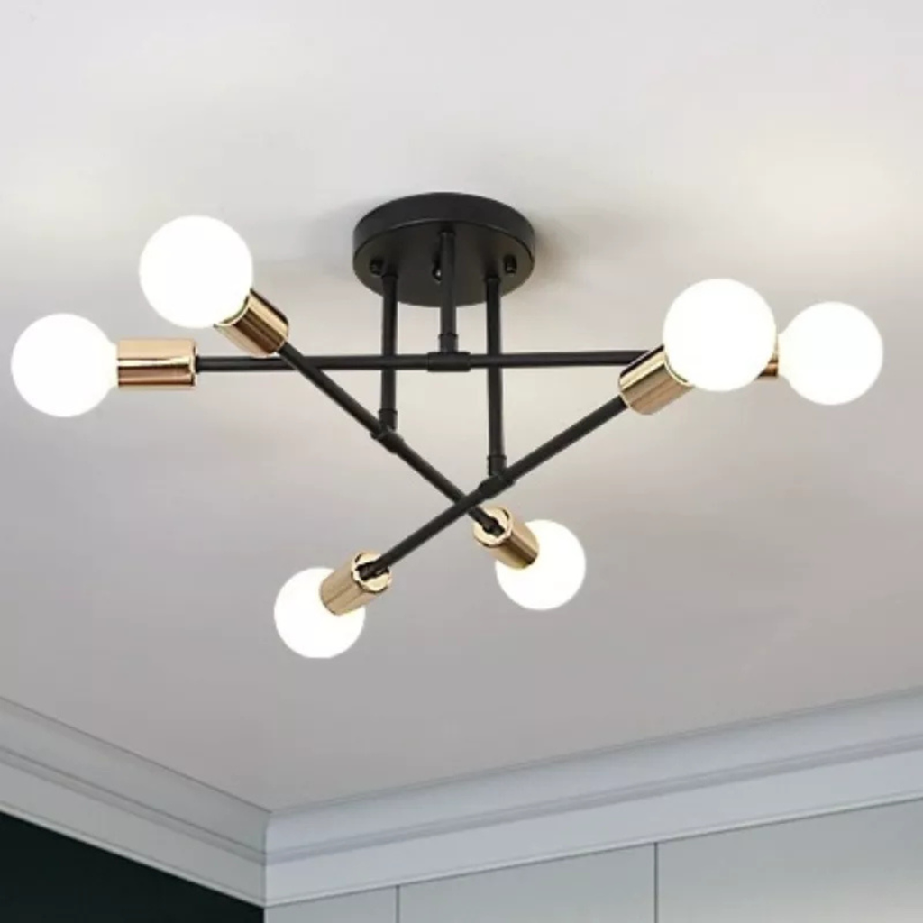 Lámpara Sputnik 6 Luces Dorado