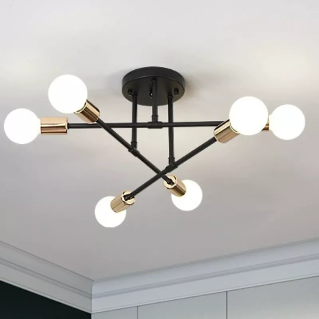 Lámpara Sputnik 6 Luces Dorado