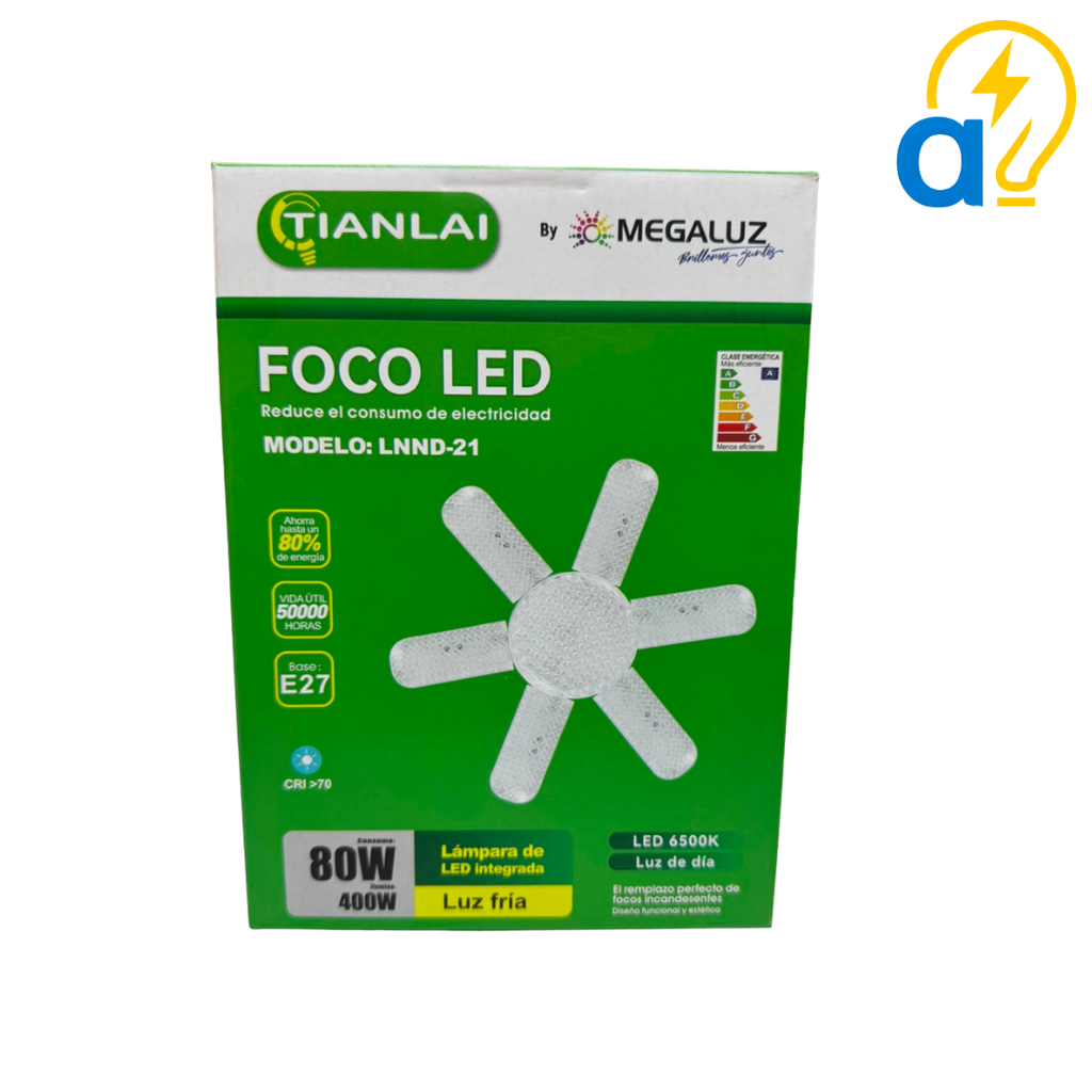Foco LED Tipo Aspas de 80W