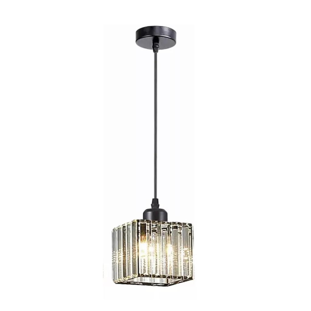 Lámpara Cristal Cuadrado, Negro