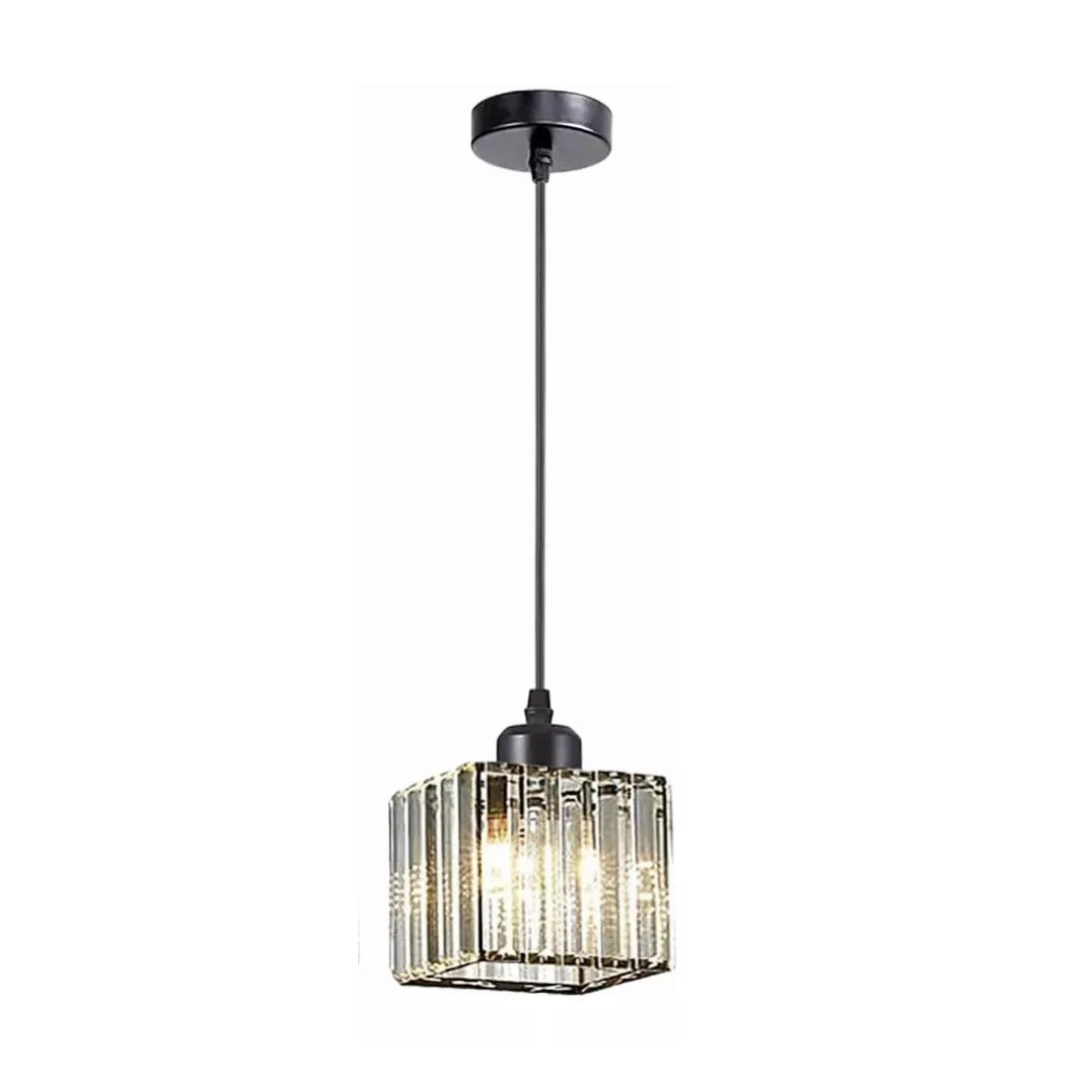 Lámpara Cristal Cuadrado, Negro